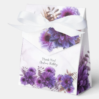 Purple Watercolor Chrysanthemum Birthday Favour Box