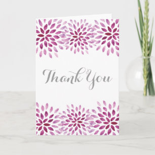 Purple Watercolor Chrysanthemum Thank You Card