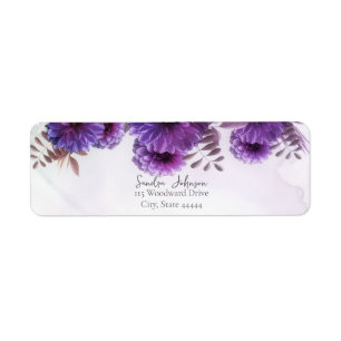 Purple Watercolor Chrysanthemum Wedding