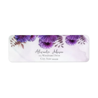 Purple Watercolor Chrysanthemum Wedding Return