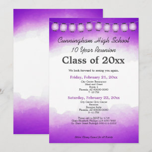 Purple Watercolor Class Reunion Template