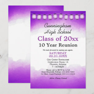 Purple Watercolor Class Reunion Template