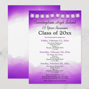 Purple Watercolor Class Reunion Template