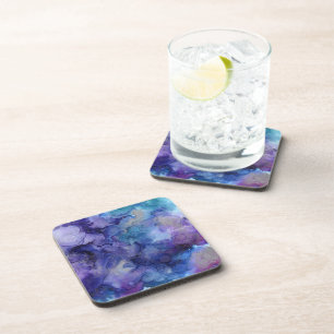 Purple watercolor coaster