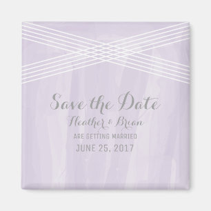 Purple Watercolor Deco Save the Date Magnet