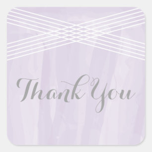 Purple Watercolor Deco Thank You Square Sticker