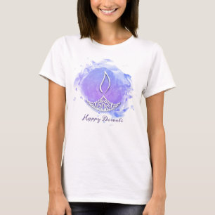 Purple Watercolor Diwali Deepa T-Shirt