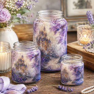 Purple Watercolor Fantasy Castle Decoupage Tissue Paper