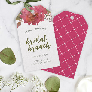 Purple Watercolor Floral Bridal Brunch Favour Tag