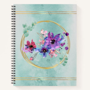 Purple Watercolor Floral  Notebook