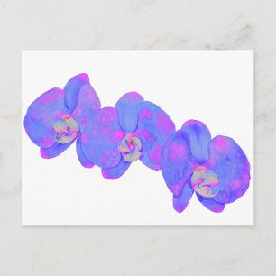 Purple watercolor floral Orchid painting Postcard