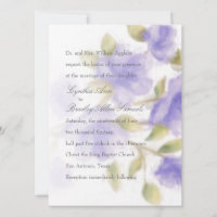 Purple Watercolor Floral Wedding Invitation