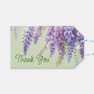 Purple watercolor floral wisteria lilac botanical gift tags