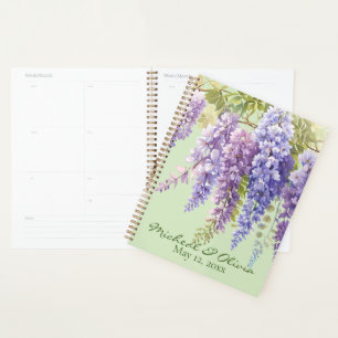 Purple watercolor floral wisteria lilac botanical planner