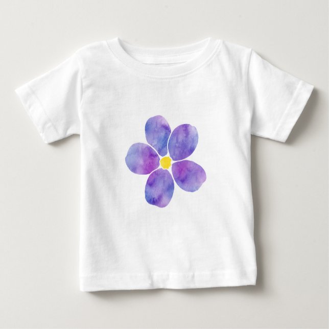 'Purple Watercolor Flower 2'  Baby T-Shirt (Front)