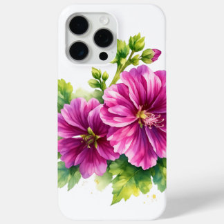 Purple Watercolor Flower Illustration iPhone 15 Pro Max Case