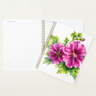 Purple Watercolor Flower Illustration Planner