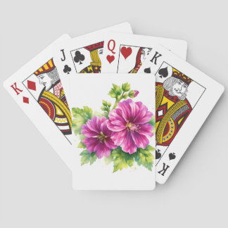Purple Watercolor Flower Illustration Playing Cards
