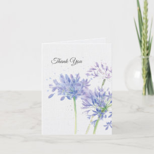 Purple Watercolor Flower Sympathy Thank You Card