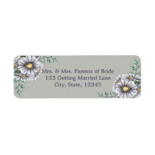 Purple Watercolor Flowers Label