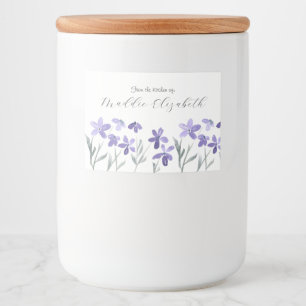 Purple Watercolor Flowers labels