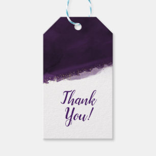 Purple Watercolor Gold Modern Chic Elegant Favour Gift Tags