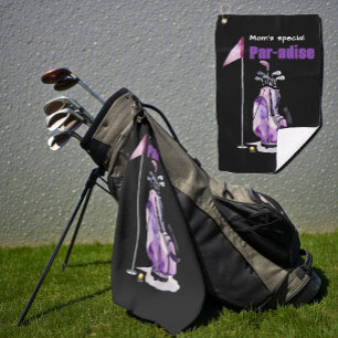 Purple Watercolor Golf Bag, Flag & Ball  Towel