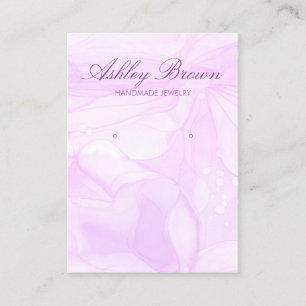 Purple Watercolor Handmade Jewellery Earring Displ Business Card