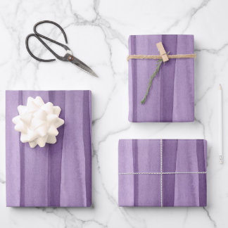 Purple Watercolor Lines Pattern Wrapping Paper Sheet