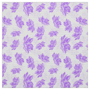 Purple Watercolor Lotus Flower Pattern Fabric