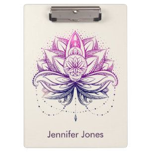 Purple Watercolor Lotus / Lily flower Clipboard