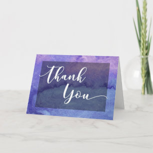 Purple Watercolor Mandala Thank You Note Card