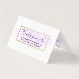Purple Watercolor Modern Gold Thank You Card