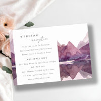 Purple Watercolor Mountain Lake Wedding Reception