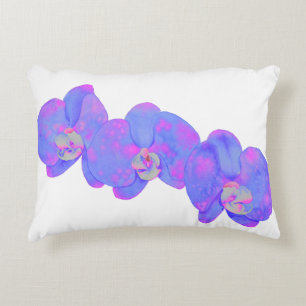 Purple watercolor Orchid painting Decorative Cushion