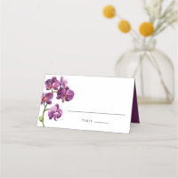 Purple Watercolor Orchids Tropical Wedding