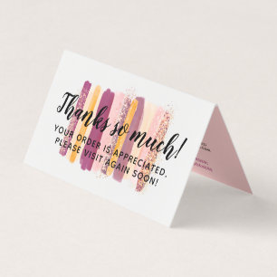 Purple Watercolor Paint Strokes Thank You Card