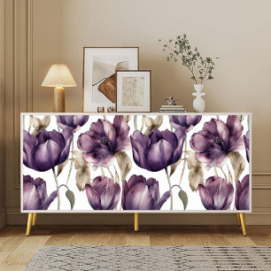 Purple Watercolor peony floral decoupage Tissue Paper