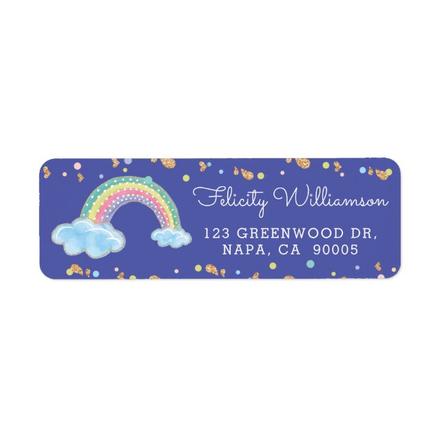 Purple Watercolor Rainbow Confetti Baby Shower (Front)