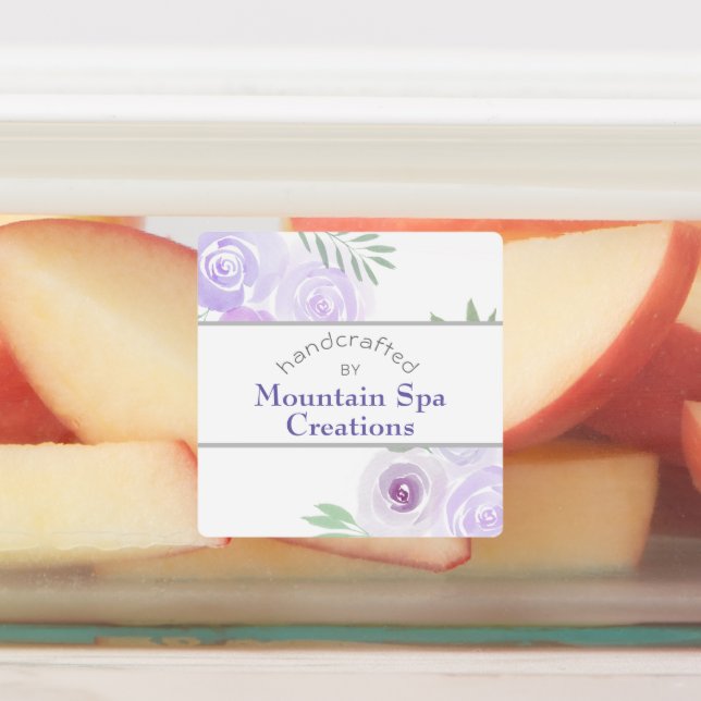 Purple Watercolor Roses Handcrafted By (Affixed)