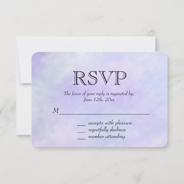 Purple Watercolor RSVP Card (Front)