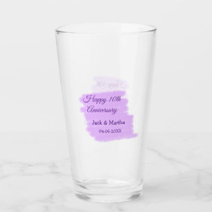 Purple watercolor splash modern 10th anniversary glass