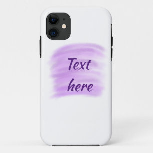 Purple watercolor splashes add text here custom pe Case-Mate iPhone case