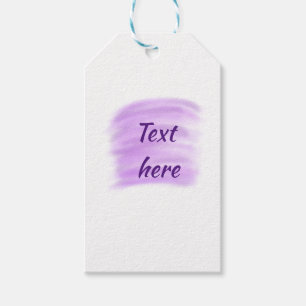 Purple watercolor splashes add text here custom pe gift tags