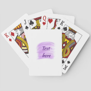 Purple watercolor splashes add text here custom pe playing cards