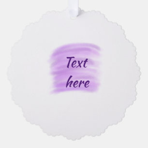 Purple watercolor splashes add text here custom pe tree decoration card