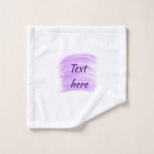 Purple watercolor splashes add text here custom pe wash cloth