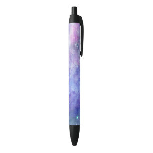 Purple Watercolor Starry Sky Space Lover Galaxy Black Ink Pen
