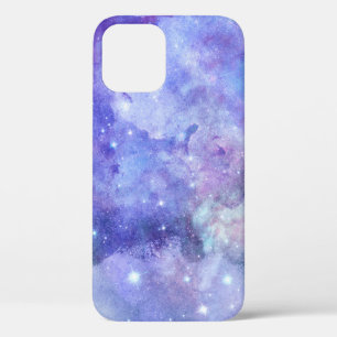 Purple Watercolor Starry Sky Space Lover Galaxy iPhone 12 Case
