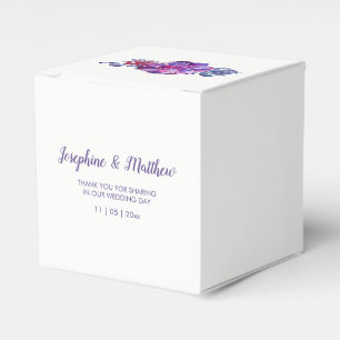 Purple Watercolor Succulents Wedding Favour Box